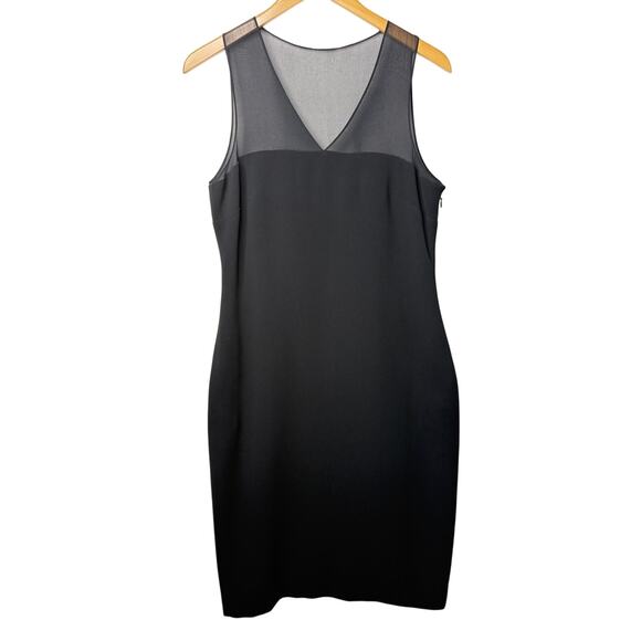 LAUREN Ralph Lauren Little Black Dress Sz 10 Sheer Evening Cocktail Old Money - Picture 1 of 7